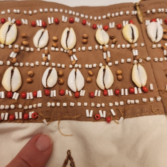 Embellished Boho Beachy Skirt SZ: 8 Cotton Blend Beaded Seahorse Pirate Shells - Picture 16 of 16